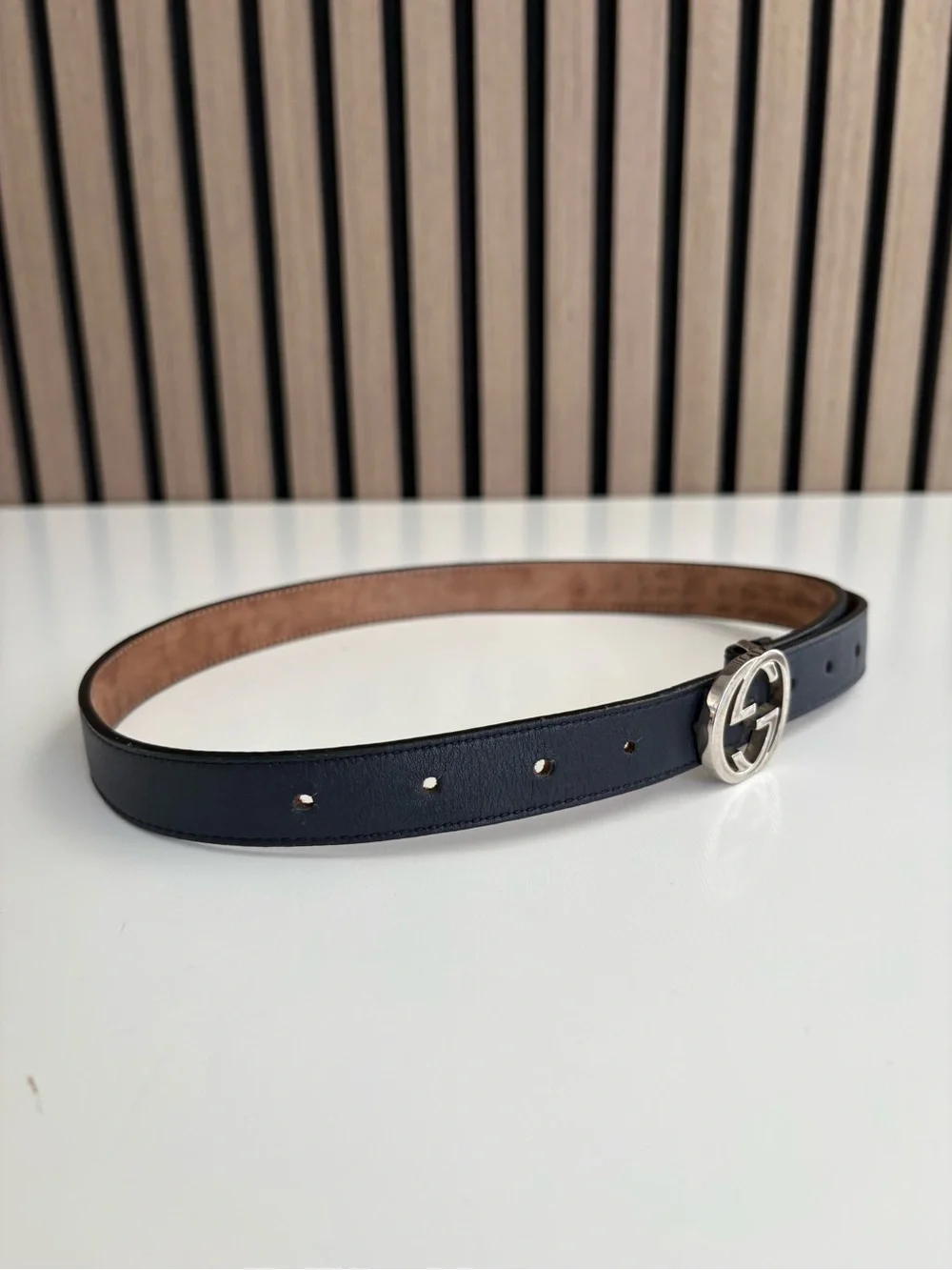 Auth GUCCI Leather Belt